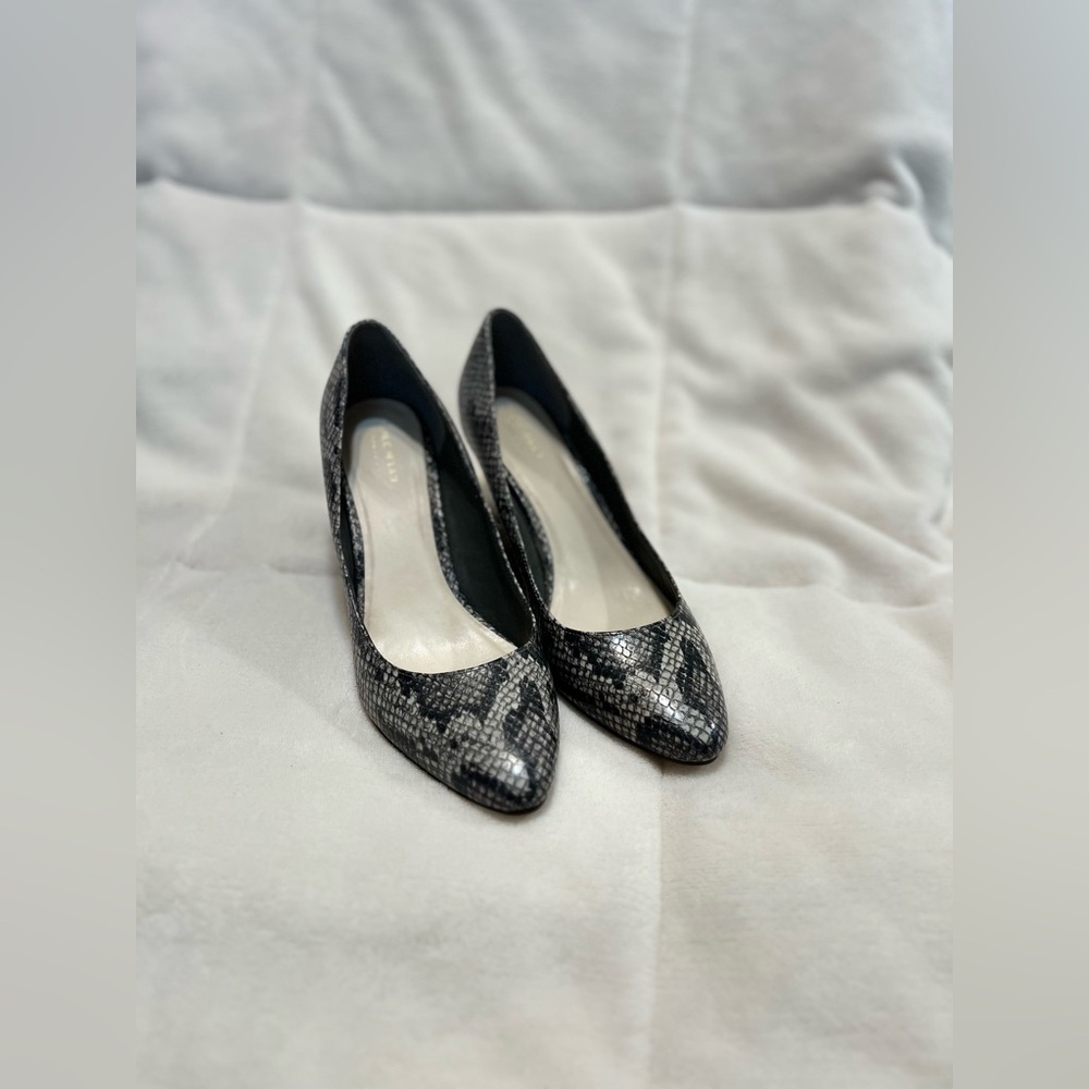 Cole Haan Grey Snakeskin Wedges
